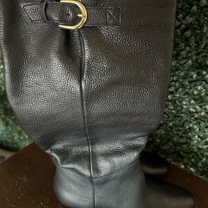 TALL BLACK LEATHER WINTER BOOTS SZ 8.5